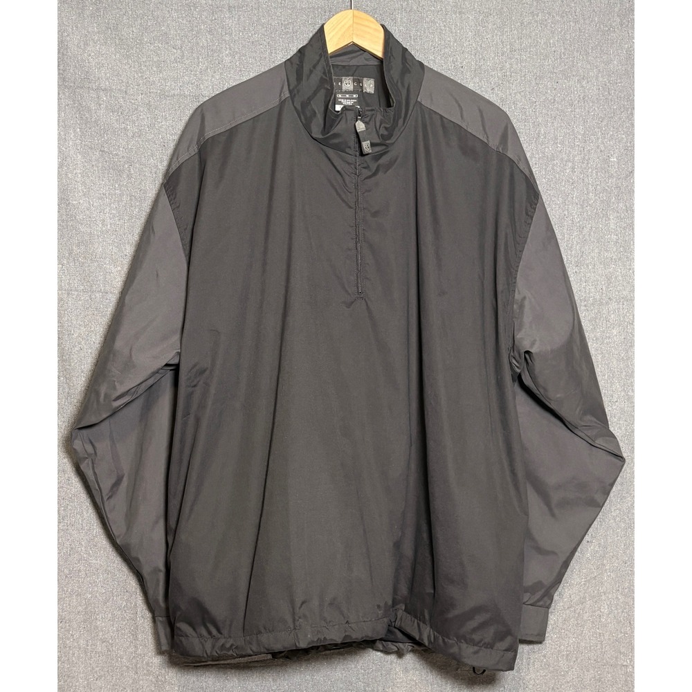 Nike Golf Y2K Clima-FIT Quarter Zip Windbreaker Jacket Mens XL Black Grey